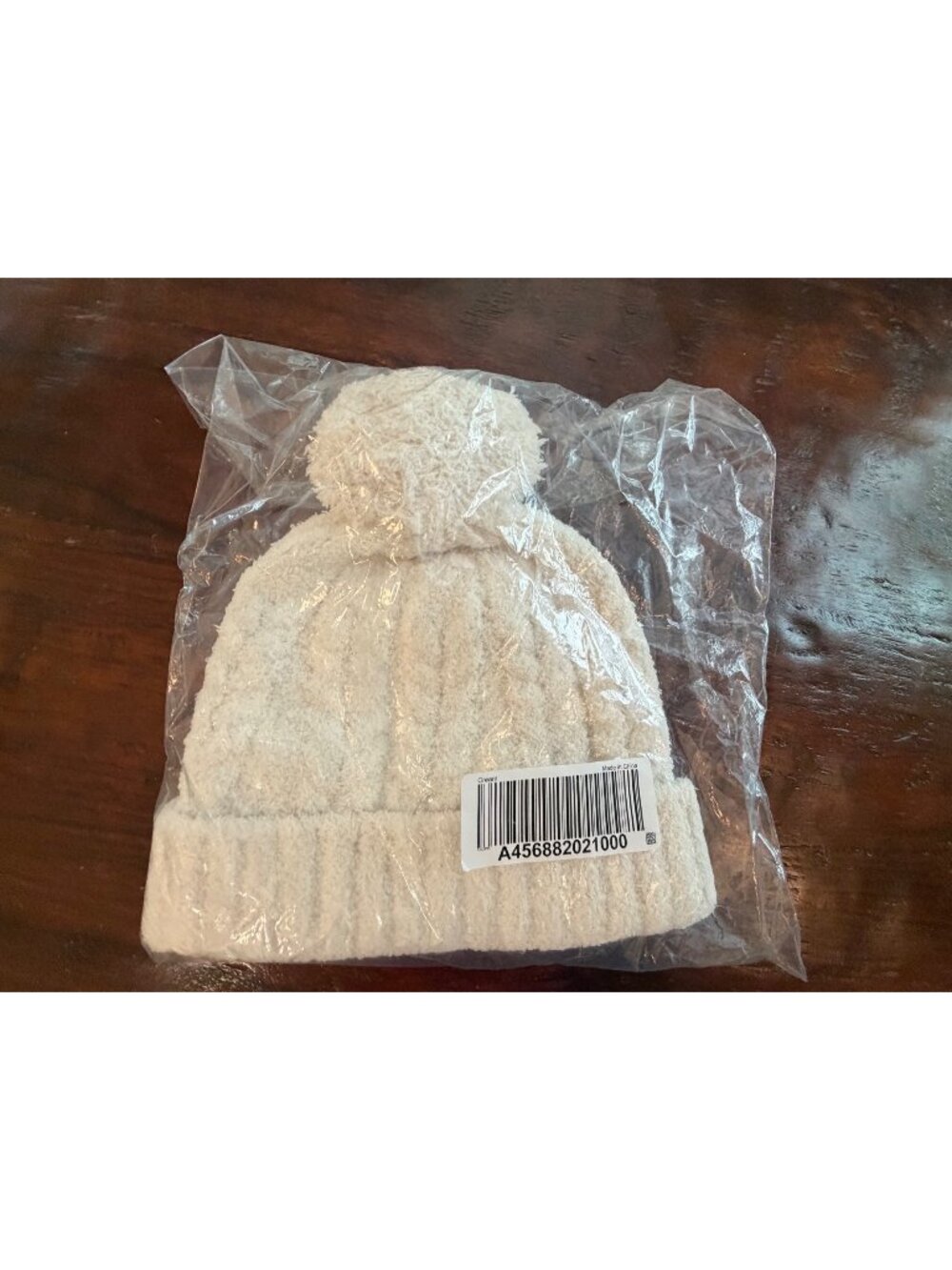 Barefoot Dreams CozyChic Cable Beanie Pom Pom Cream One Size Soft Plush Hat